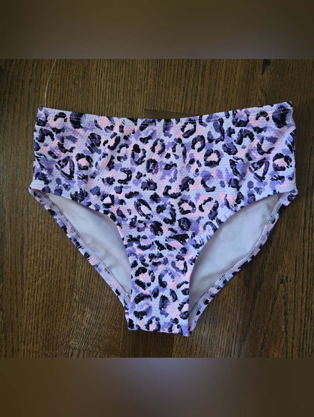 New Art Class Girls Small 6/7 Purple Leopard Swim Bikini Bottoms